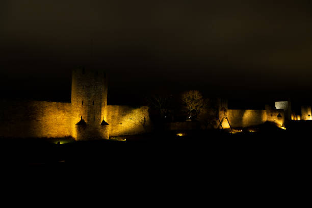 istock Town Wall in Visby, Sweden at Night 1202797862