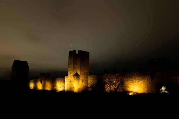 istock Town Wall in Visby, Sweden at Night 1202797881