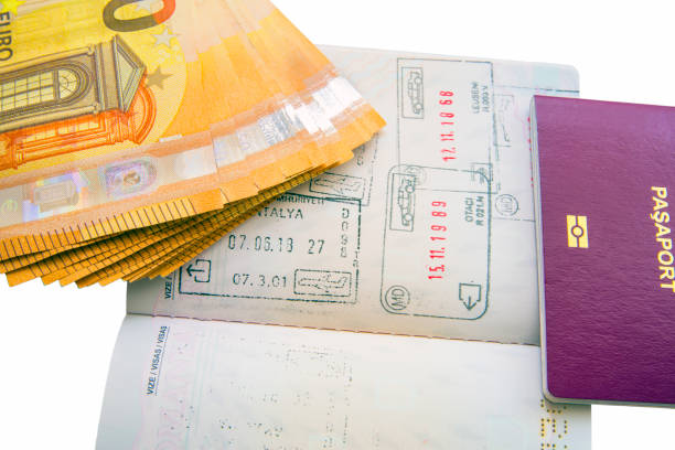 istock Euro banknotes and passport visa 1202799197