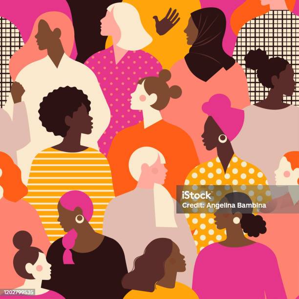 Farklı Etnik Kökenden Kadın Farklı Yüzleri Sorunsuz Desen Kadın Güçlendirme Hareketi Modeli Vektör Uluslararası Kadınlar Günü Grafik Stok Vektör Sanatı & Kadın‘nin Daha Fazla Görseli