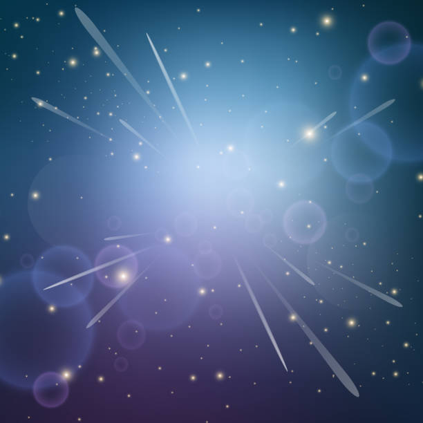 istock Flying through outer space. Speed. Space. Universe. Darkness and light. Stars in the blue sky. Aspiration forward. EPS 10. 1202800661