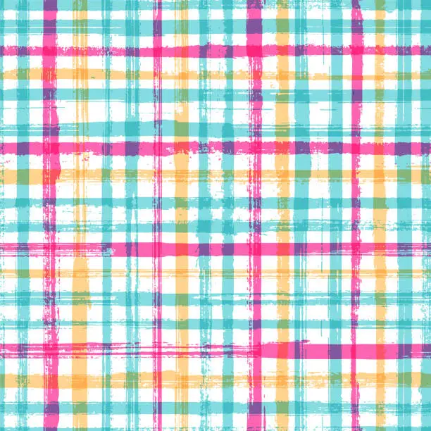 Vector illustration of Hand painted stripes clothes seamless vector pattern.