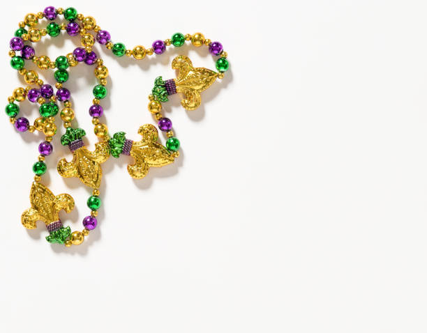 istock Carnival border Mardi gras decoration beads white background 1202802808