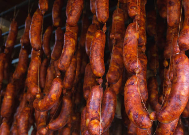 istock Delicious traditional spanish chorizos curing 1202802936