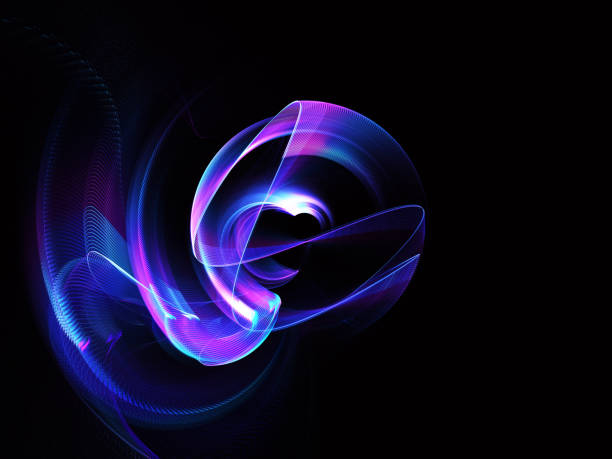 istock Abstract color dynamic background with lighting effect. Fractal wavy. Fractal art 1202804360