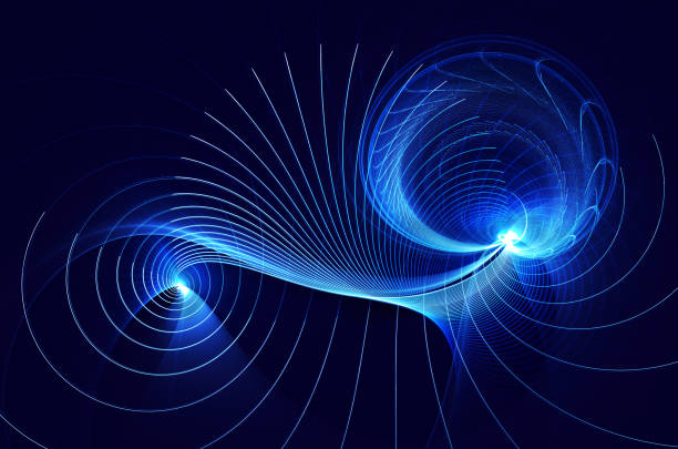 istock Abstract color dynamic background with lighting effect. Fractal wavy. Fractal art 1202805018