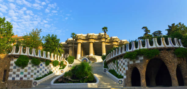 istock Mosaic Tiles Park Guell in Barcelona, Spain. 1202807281