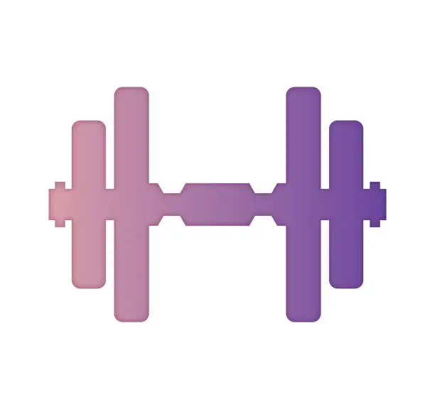 Vector illustration of Fitness Subscription Gradient Color & Papercut Style Icon Design