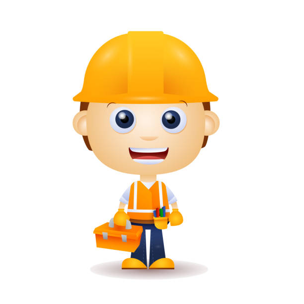 Cartoon Building Worker Stock Illustration - Download Image Now - Hardhat,  Construction Worker, Men - iStock