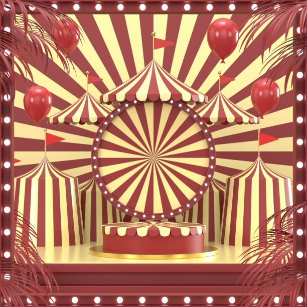 istock abstract geometric shape carnival design for cosmetic or product display podium 3d render. 1202808588