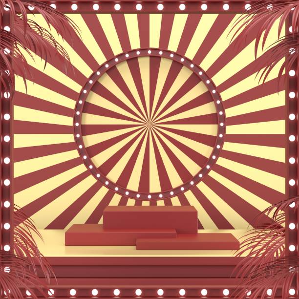 istock abstract geometric shape carnival design for cosmetic or product display podium 3d render. 1202808589