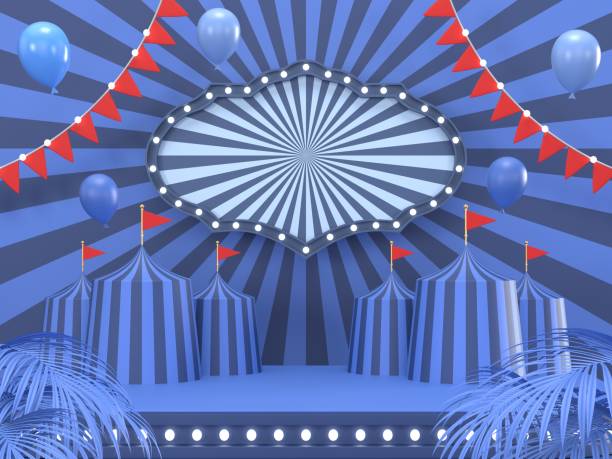 istock abstract geometric shape carnival design for cosmetic or product display podium 3d render. 1202808594