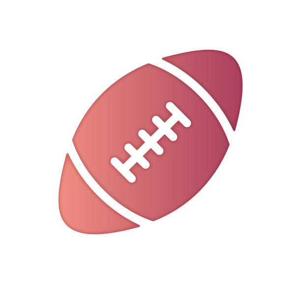 ilustraciones, imágenes clip art, dibujos animados e iconos de stock de diseño de icono de estilo de degradado de la cultura americana y diseño de icono de estilo de corte de papel - american football playing touchdown team sport