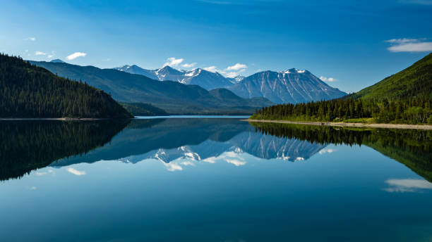 The Landscape between Carcross and Skagway in Alaska and Canada stock photo