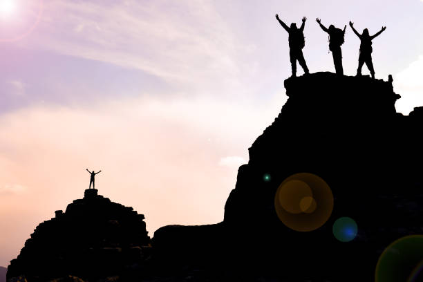 istock Peak success and joy in high mountains 1202810735
