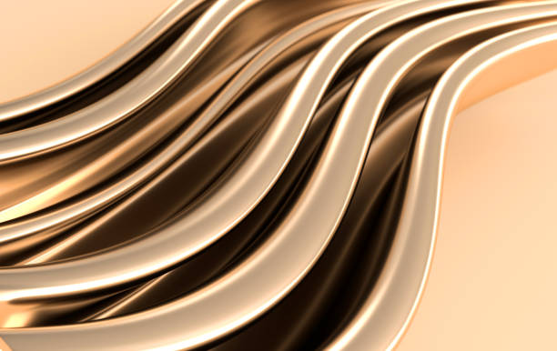 istock Golden foil waves background. Silk fabrick abstract 3d render 1202817547