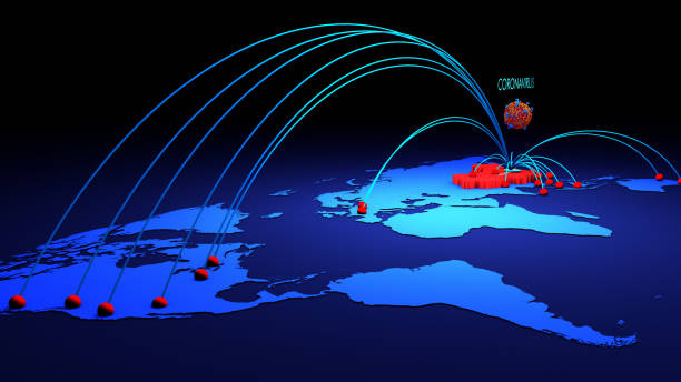 istock Coronavirus Map, Tracking the Spread of the Outbreak in the world map 1202819862
