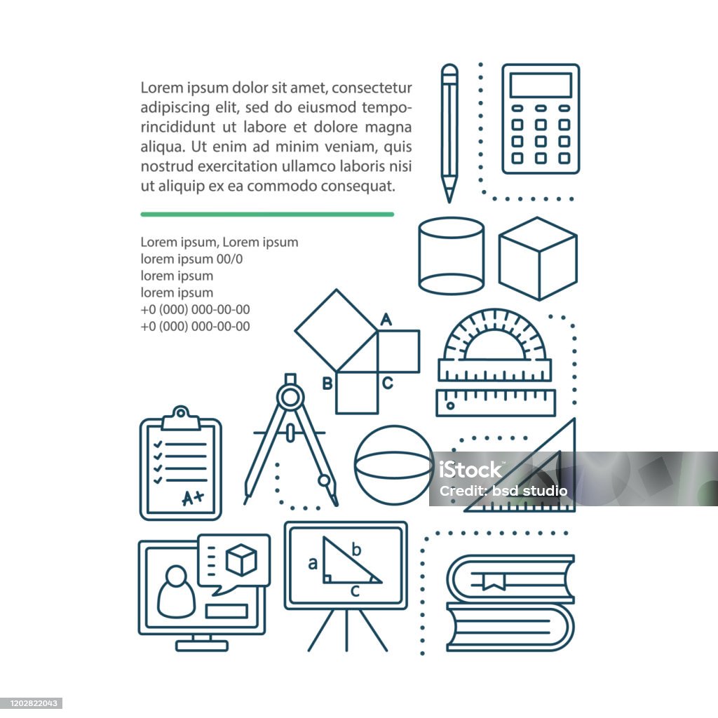 Geometry Courses Lessons Article Page Vector Template Mathematics ...