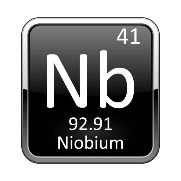 ilustraciones, imágenes clip art, dibujos animados e iconos de stock de el elemento de tabla periódica niobium. ilustración vectorial - niobium