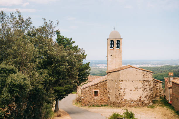istock Small chuch in Massis de Cadiretes area, Costa Brava, Spain 1202831250