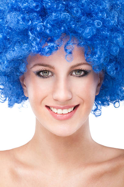 istock Young beauty and blue wig 120283228