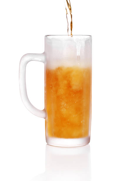 Frosted beer glass stock photo