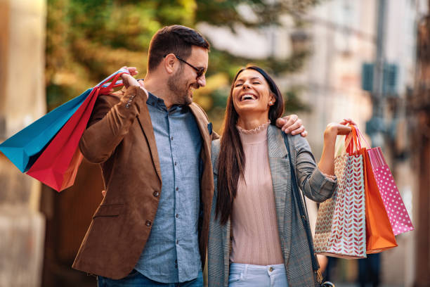 istock Happy couple travelling and enjoying on vacation 1202834715