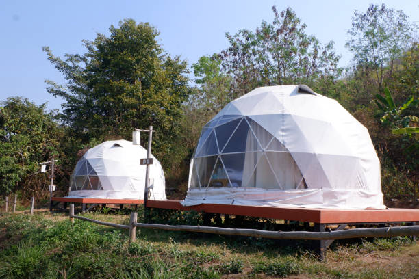 istock Geodesic dome Tents in Asia. 1202837204
