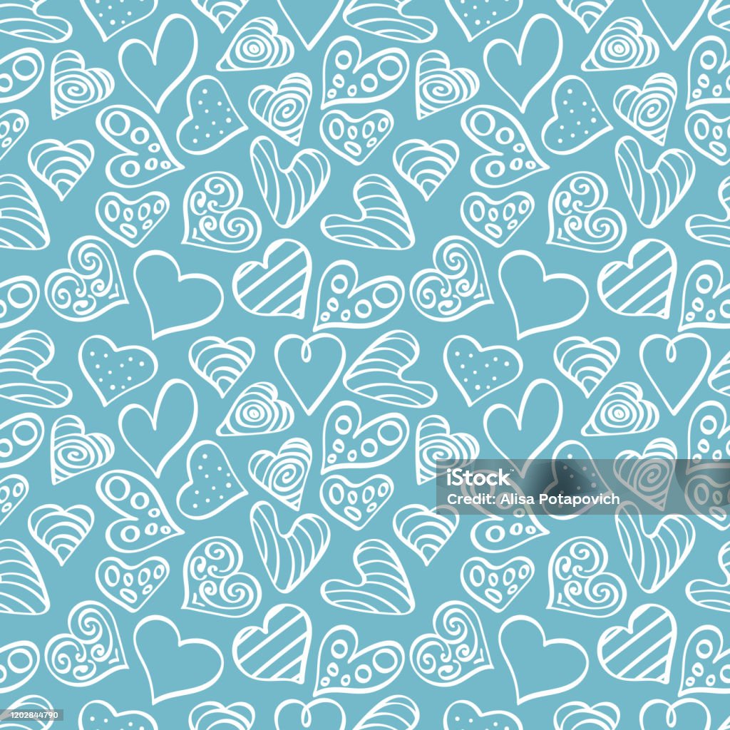Heart Pattern Light Blue Pattern With Heart Shapes On Light Blue Background Stock Illustration ...