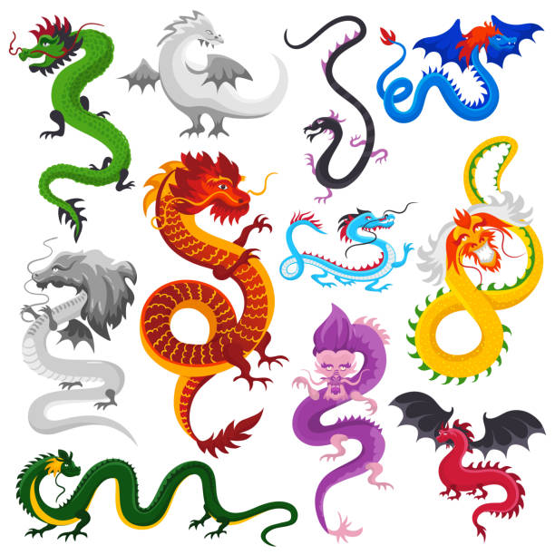 istock Dragon cartoon vector cute dragonfly character monster animal dinosaur flying in kids fairytale illustration childish set of fantasy animal dino isolated on white background 1202845728