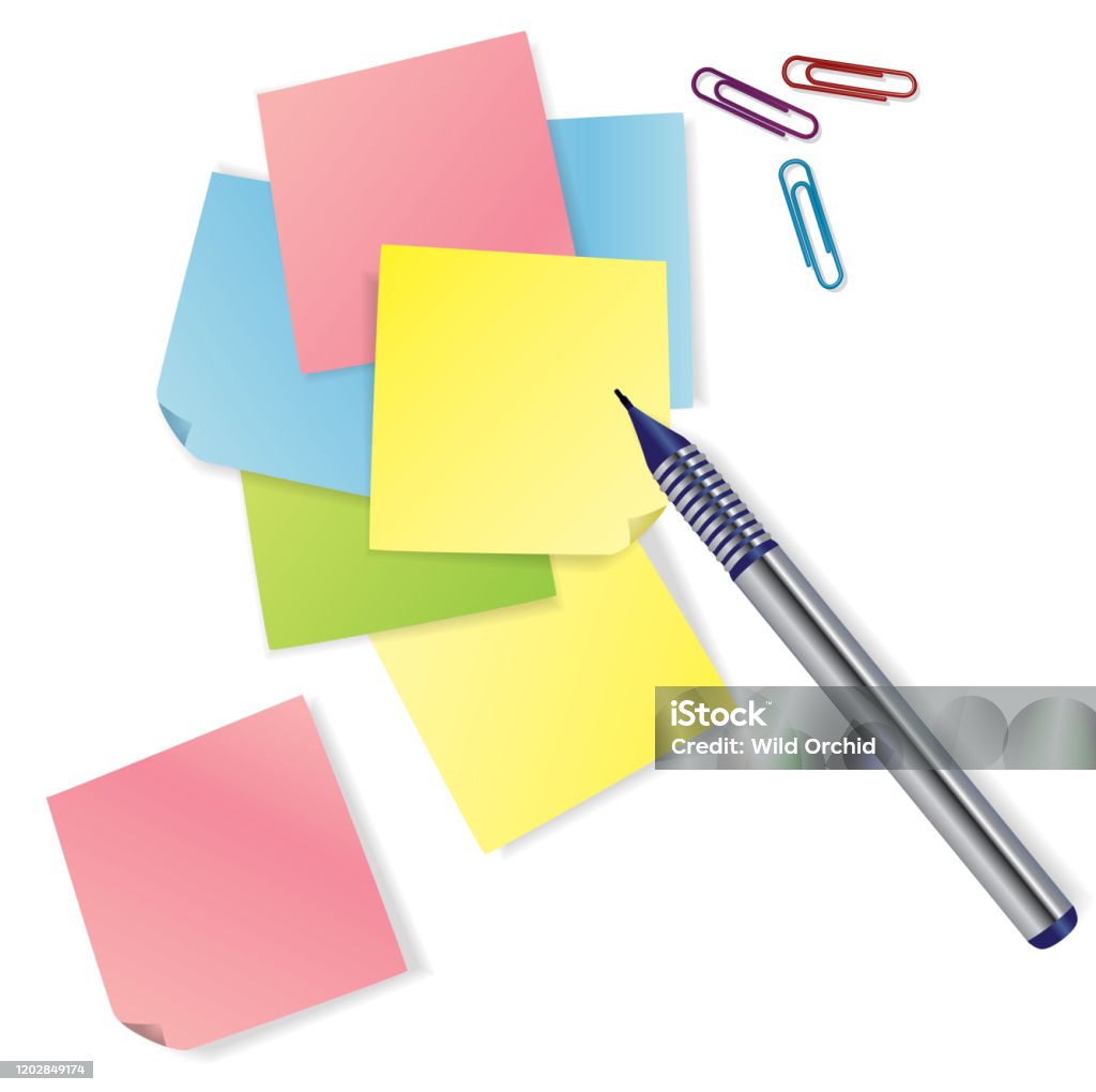 Note Insert Vector Image Vector Notes Stock Illustration - Download Image Now - Adhesive Note ...