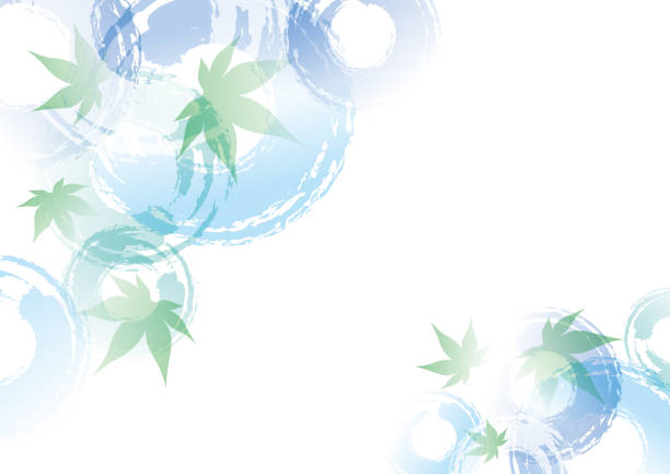 カエデとリップルのイラスト - nature ripple summer plant点のイラスト素材／クリップアート素材／マンガ素材／アイコン素材