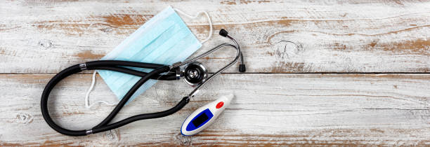 istock Personal mask with stethoscope and thermometer for protection against virus or other infectious diseases concept 1202854148