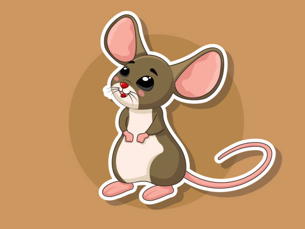 Cute Cartoon Rat Sticker Vector Art Illustration With Happy Animal Cartoon  Characters Stock Illustration - Download Image Now - iStock