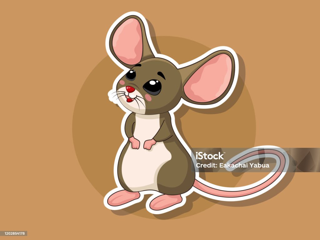 Dễ Thương Phim Hoạt Hình Chuột Sticker Minh Họa Nghệ Thuật Vector ...