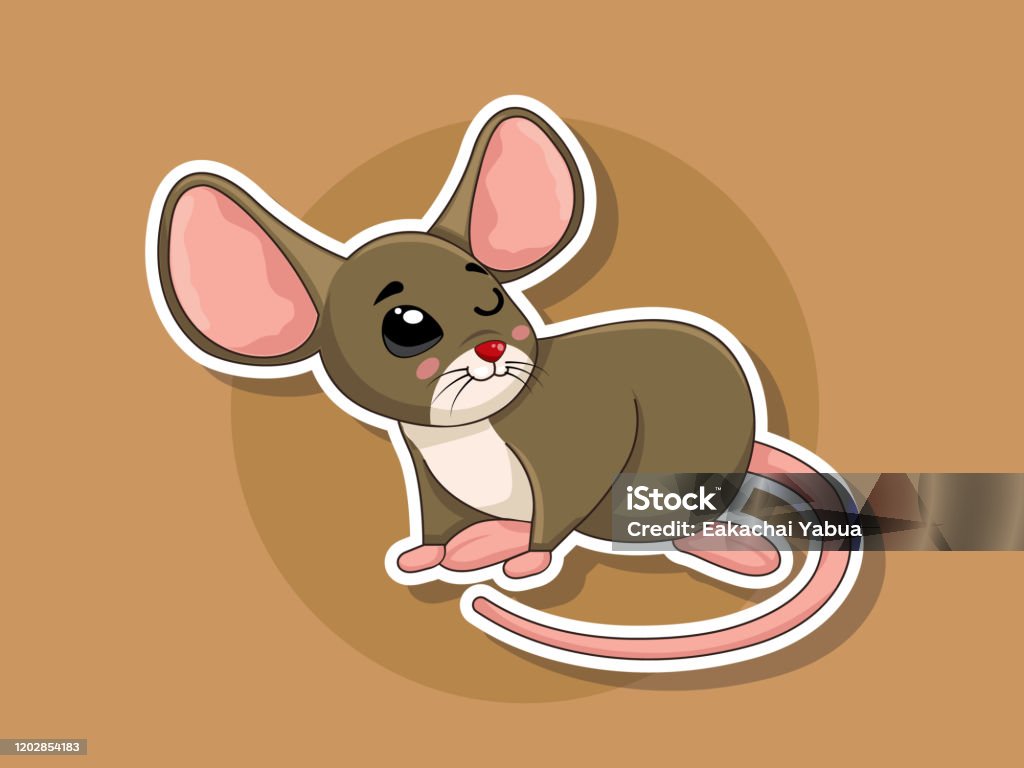 Cute Cartoon Rat Sticker Vector Art Illustration With Happy Animal Cartoon  Characters Stock Illustration - Download Image Now - iStock