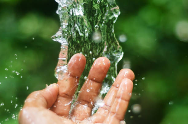 istock hand being washed in pure fresh nature water 1202865806