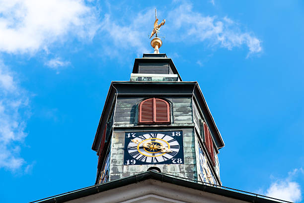 Tower of  City-hall in Ljubljana, Slovenia. stock photo