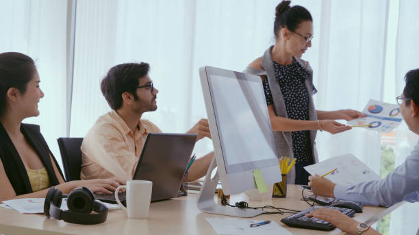 istock Senior leader giving advice speech to team members 1202868268