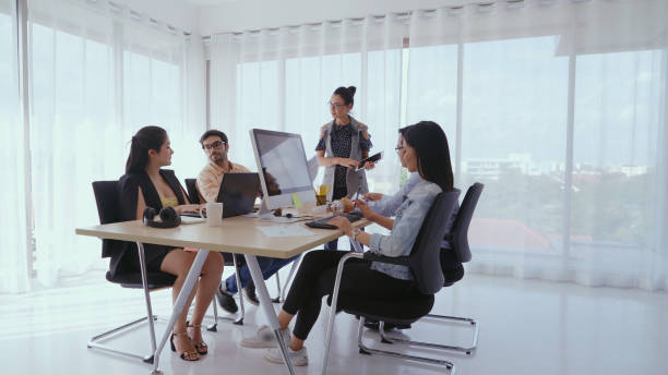 istock Senior leader giving advice speech to team members 1202868292