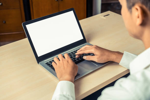 istock Business person worker uses a laptop computer. 1202869149