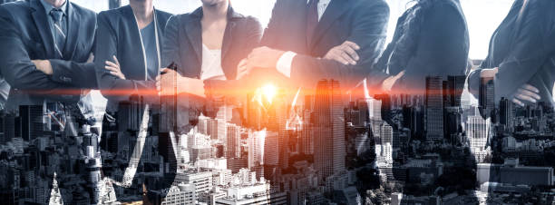 istock Double Exposure Image of Many Business People. 1202869992