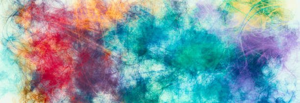 istock Artistic painted background.  Random paint lines , spots iridescent colors. Futuristic pattern. Contemporary sketch 1202872282