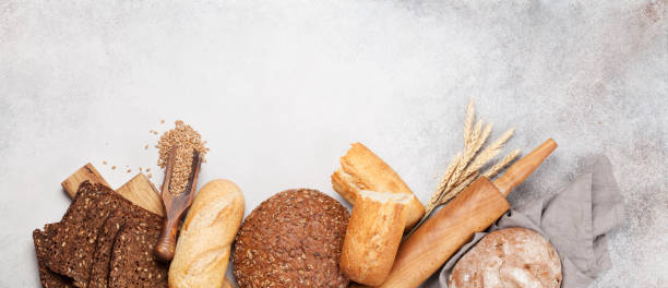 istock Various bread with wheat, flour and cooking utensils 1202878202