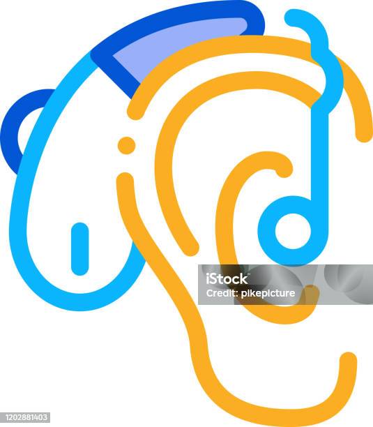 Hearing Aid Icon Vector Outline Illustration Stock Illustration - Download Image Now - AIDS, Anatomy, Assistive Technology