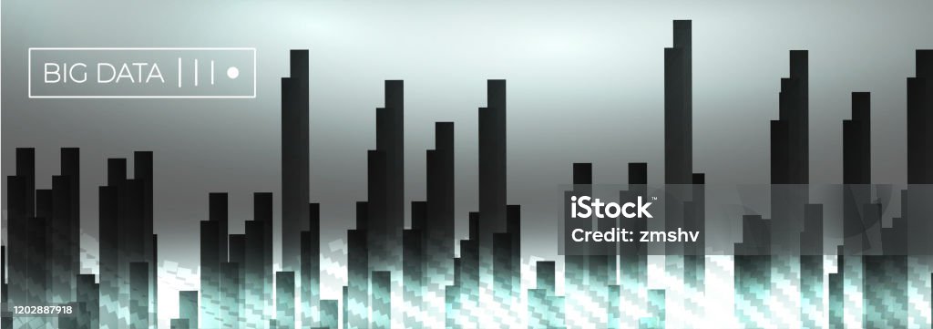 Data Block Background Big Data Dark Block Glowing Wave Vector Background Stock Illustration ...
