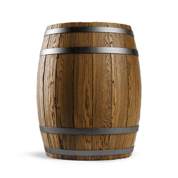 istock Wooden barrel isolated on white background. Clipping path included. 1202891330
