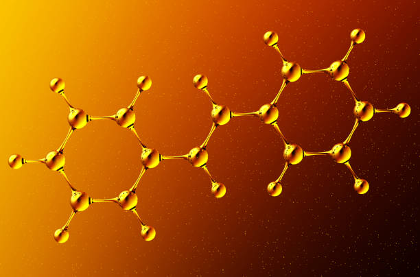 istock Atom Benzil a compound of hydrocarbon. 1202891358