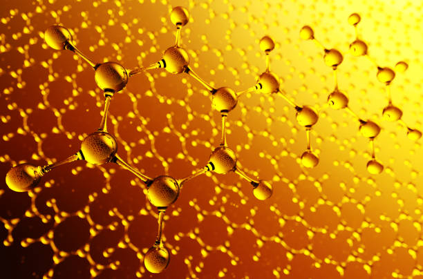 molecule structure. science background with hydrocarbon molecules. - naphtha imagens e fotografias de stock