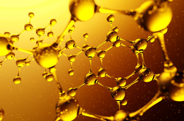 分子ベンジルの3dイラスト。ベンジルは水素と炭素の化合物です。 - モーターオイル ストックフォトと画像